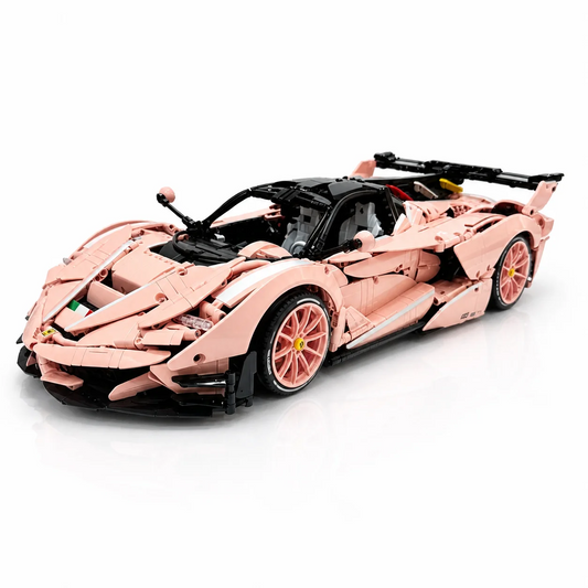 Ferrari FXX-K Evo Cherry Blossom Pink Livery 3380PCS 1:8 Scale Supercar Finished Building Blocks