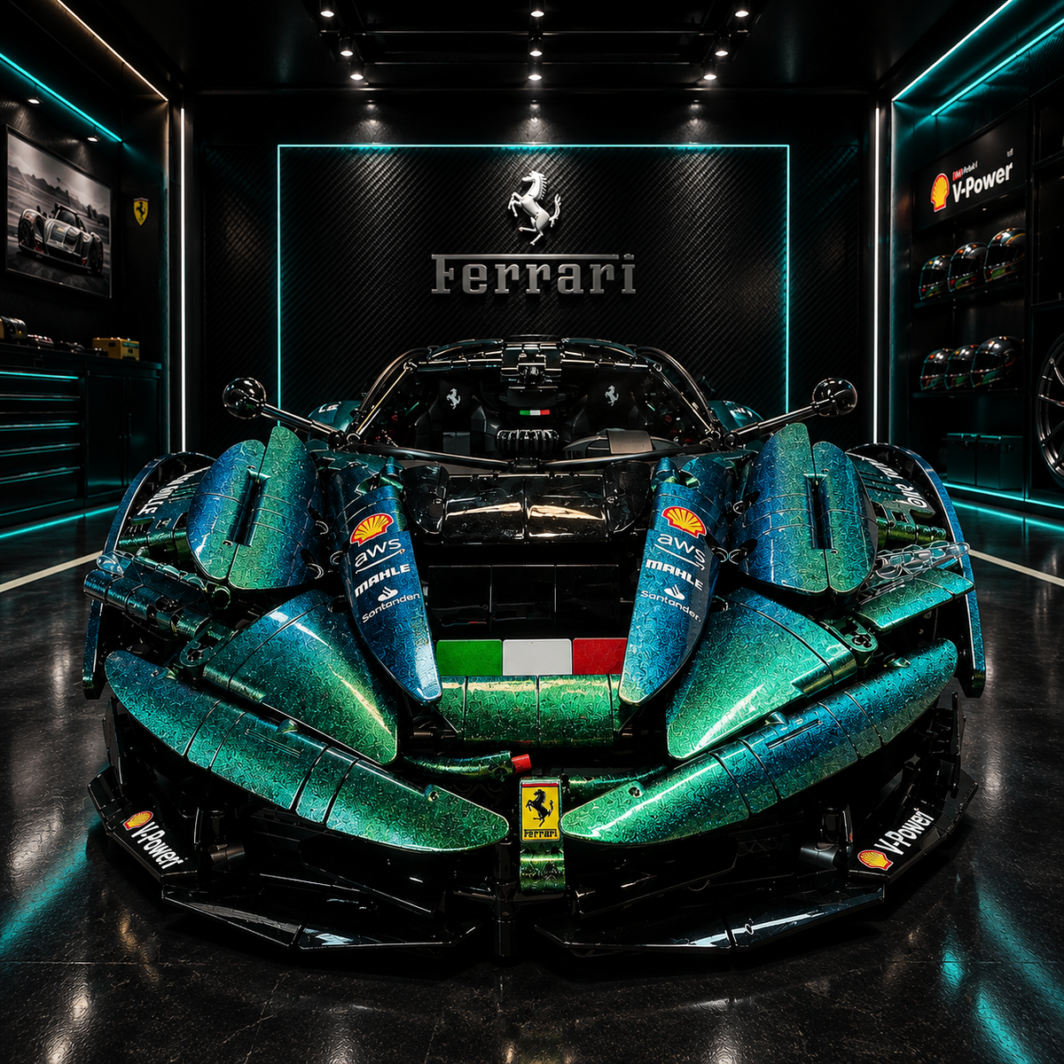 Ferrari FXX-K Evo Chameleon Metal Green Custom Edition 3820PCS Finished Building Blocks