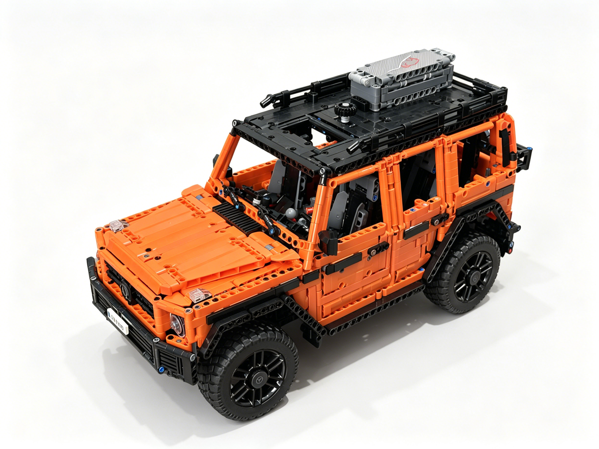 1：10 Scale Orange G500 Off Road Suv Technic Adult Display Collectible Car Finished Building Blocks