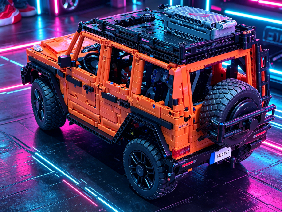 1：10 Scale Orange G500 Off Road Suv Technic Adult Display Collectible Car Finished Building Blocks