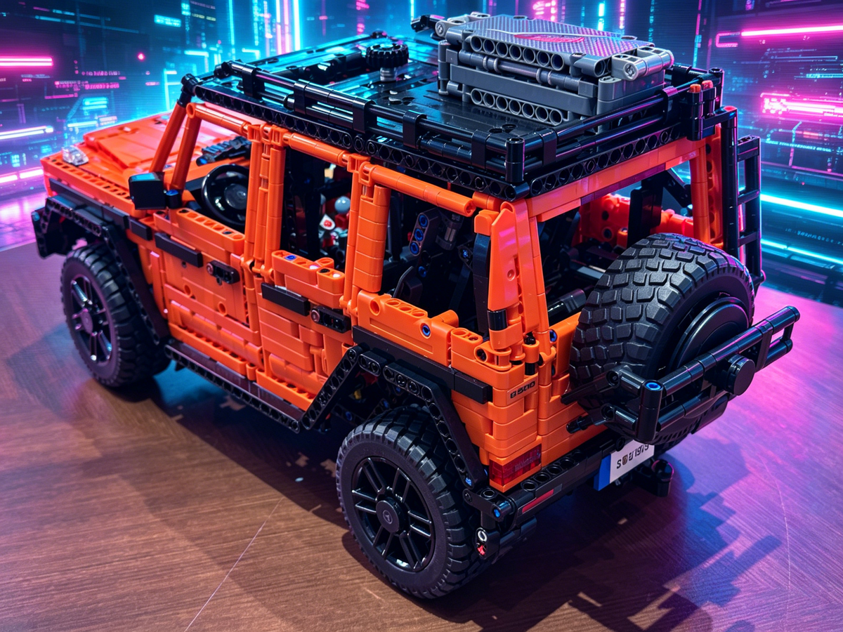 1：10 Scale Orange G500 Off Road Suv Technic Adult Display Collectible Car Finished Building Blocks