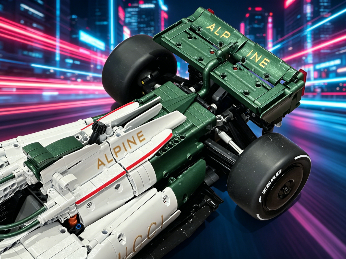 1：8 Scale Alpine F1 Gucci Co Branded Formula 1 Race Car Technic Building Block Model Finished Building Blocks