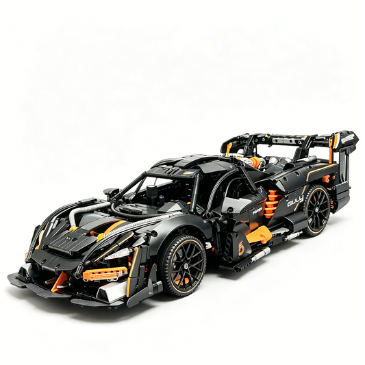 McLaren Senna Black-Orange “Black Warrior” Custom Edition 1:8 Finished Building Block Car 3290PCS