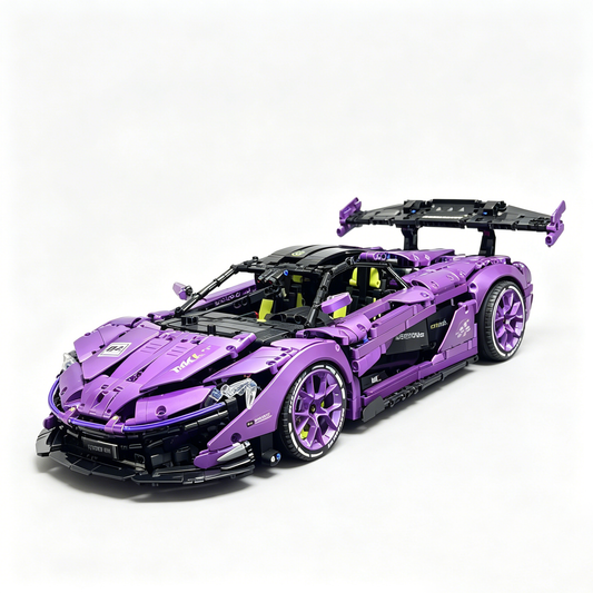McLaren P1 Electroplated Purple Custom Edition 1:8 Finished Building Block Car 3893PCS