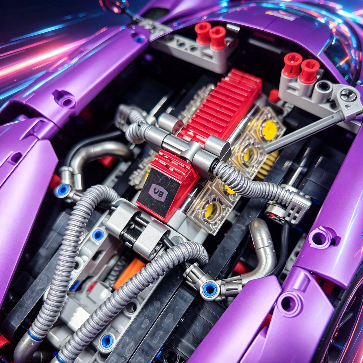 McLaren P1 Electroplated Purple Custom Edition 1:8 Finished Building Block Car 3893PCS