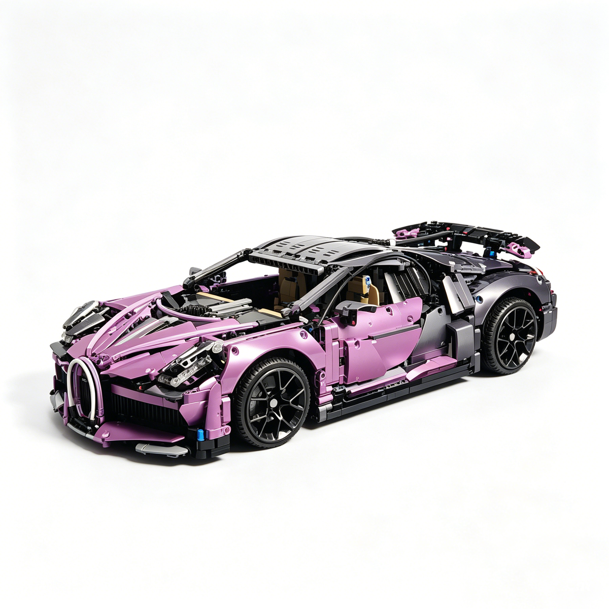 Bugatti Chiron Purple-Black Custom Color Edition 1:8 Finished Building Block Car 3599PCS