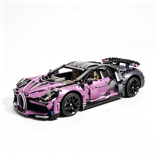 Bugatti Chiron Purple-Black Custom Color Edition 1:8 Finished Building Block Car 3599PCS