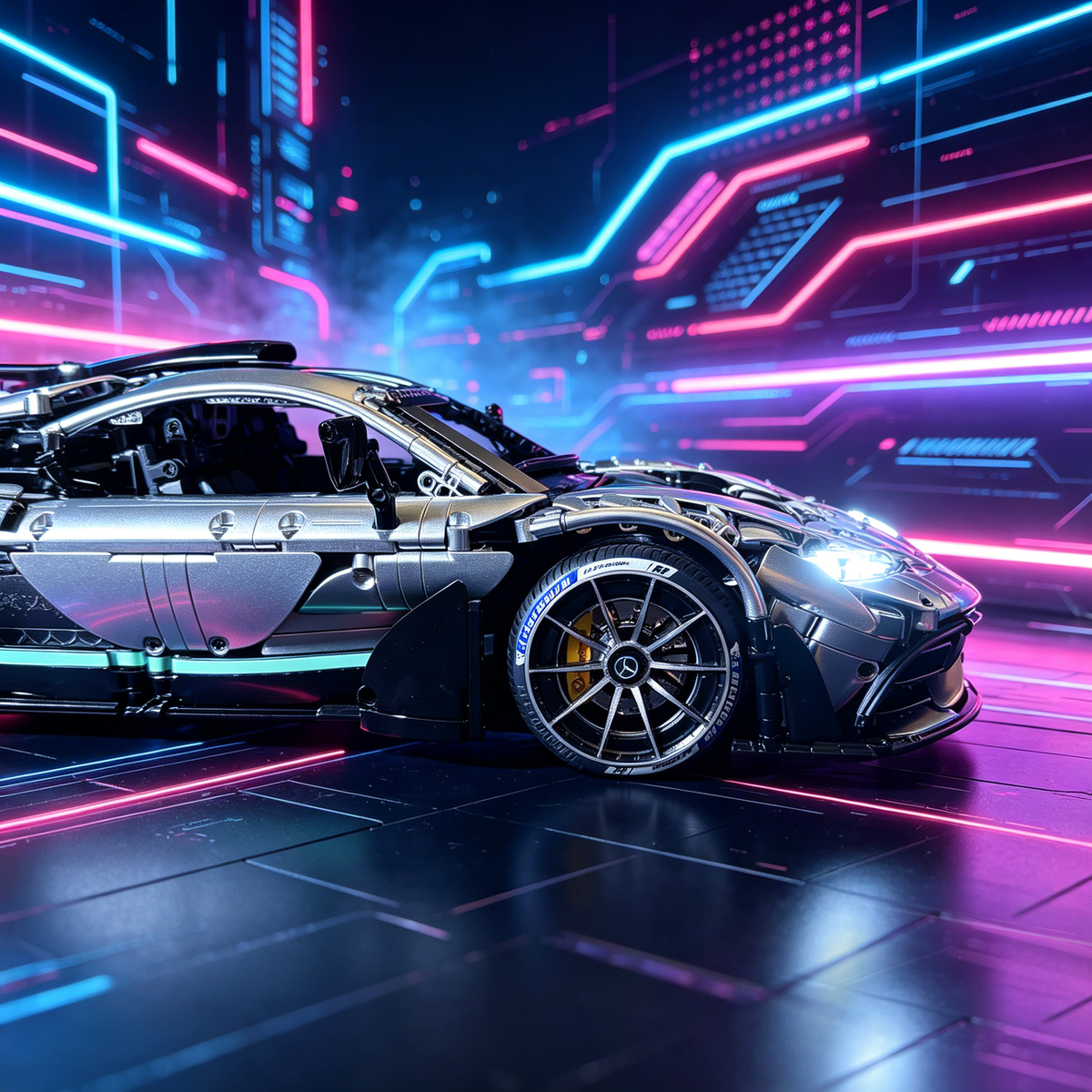 Mercedes-AMG ONE 1:8 Finished Building Block Car 3290PCS