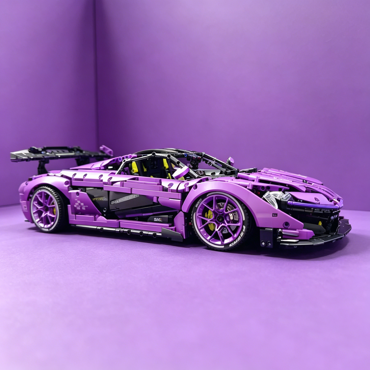 McLaren P1 Electroplated Purple Custom Edition 1:8 Finished Building Block Car 3893PCS