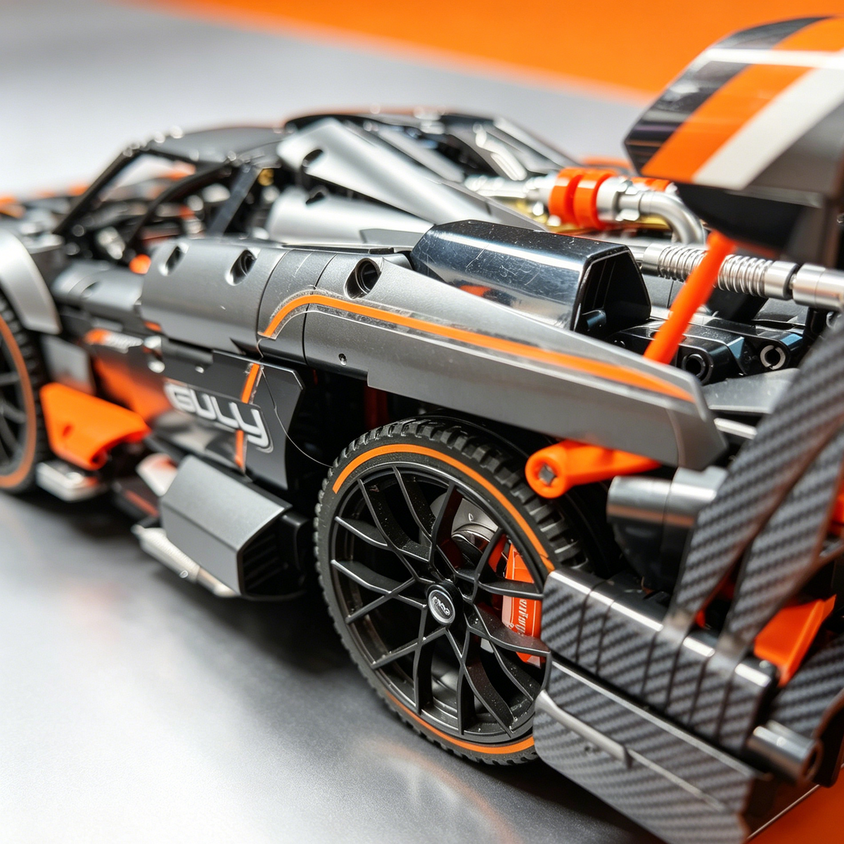 McLaren Senna Black-Orange “Black Warrior” Custom Edition 1:8 Finished Building Block Car 3290PCS