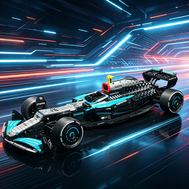 Mercedes-AMG Petronas F1 W12 2021 Hamilton & Bottas 1:8 Finished Building Block Car 1912PCS