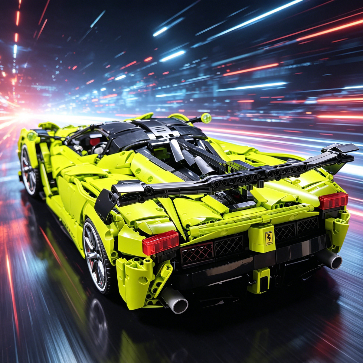 Ferrari FXX-K Evo Fluorescent Green Livery Edition 1:8 Finished Building Block Car 3380PCS