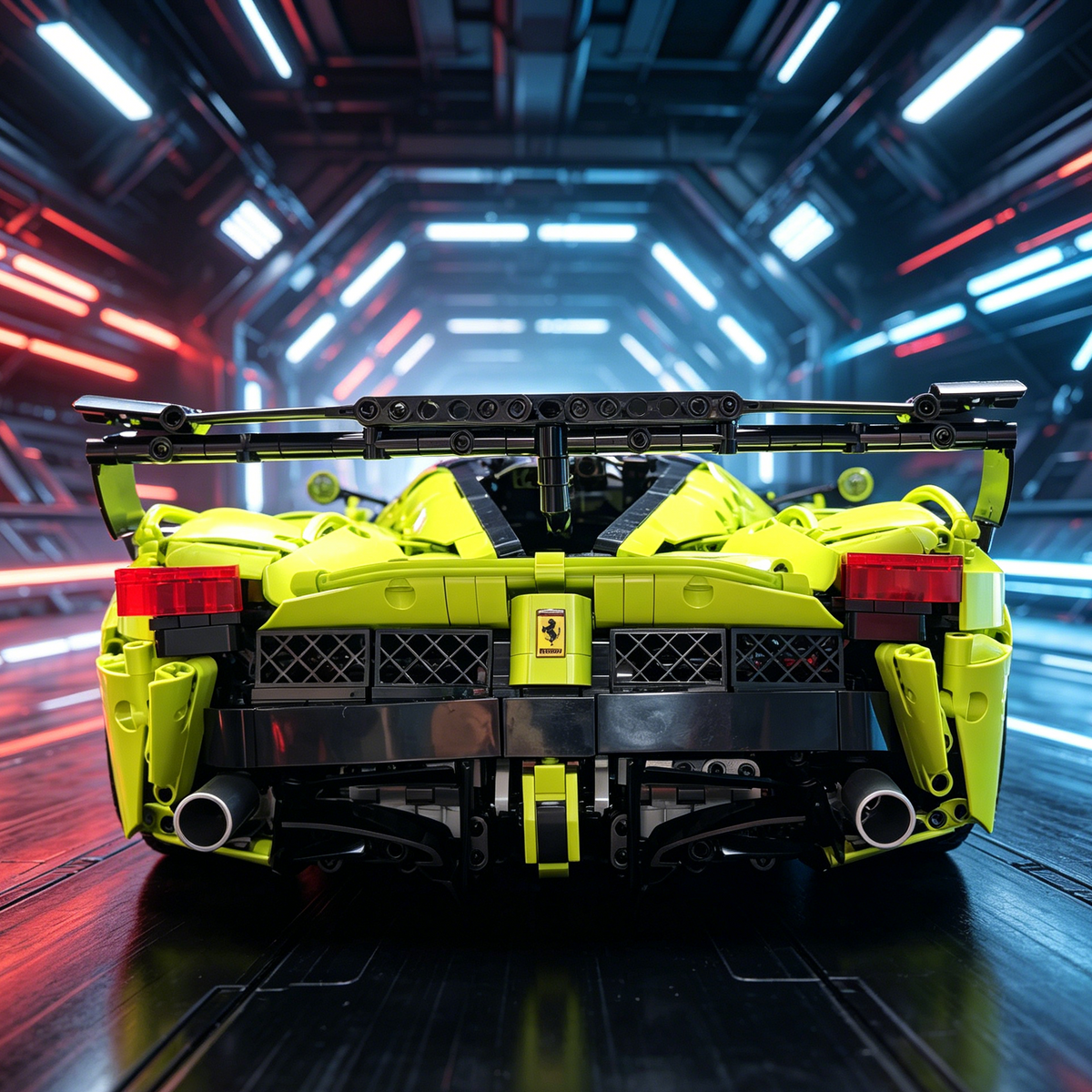 Ferrari FXX-K Evo Fluorescent Green Livery Edition 1:8 Finished Building Block Car 3380PCS
