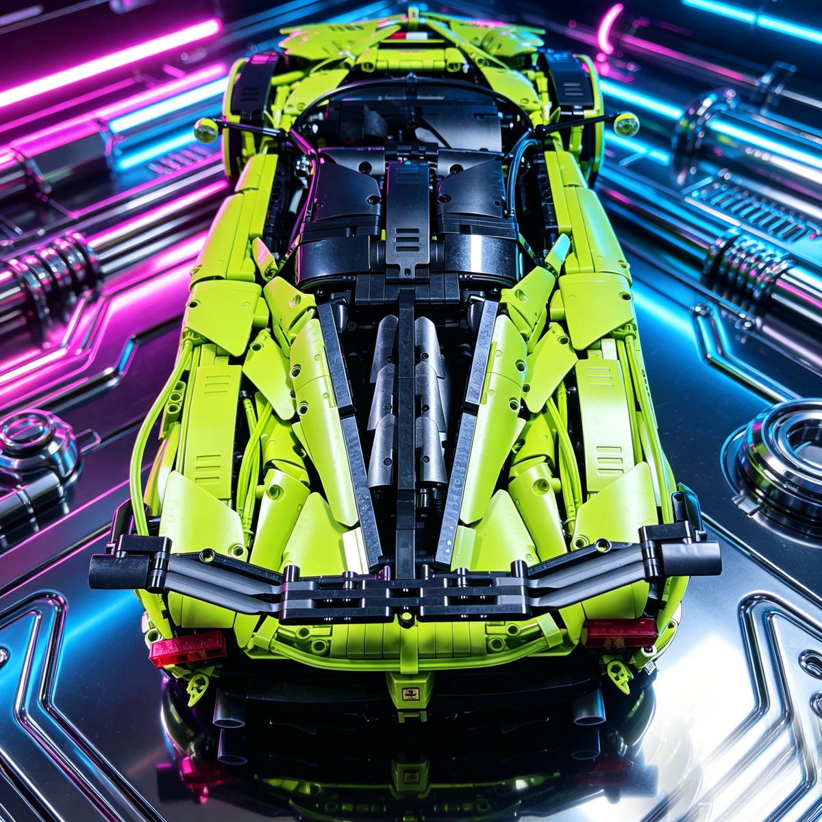 Ferrari FXX-K Evo Fluorescent Green Livery Edition 1:8 Finished Building Block Car 3380PCS