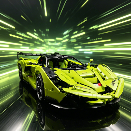 Ferrari FXX-K Evo Fluorescent Green Livery Edition 1:8 Finished Building Block Car 3380PCS