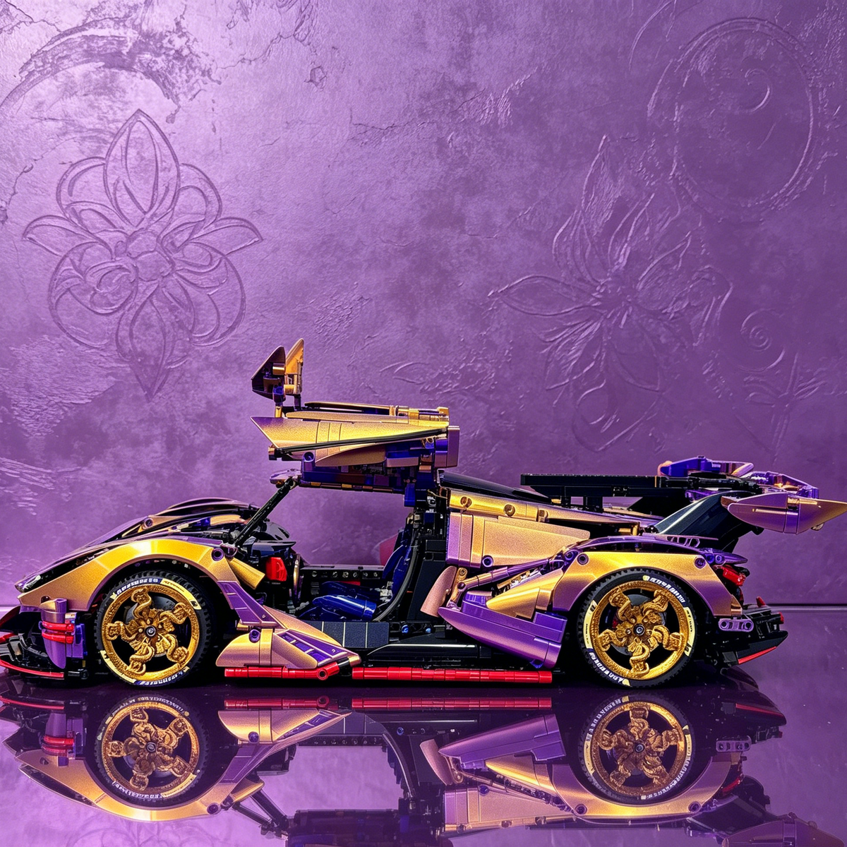 Apollo Intensa Emozione 1 8 Scale Model Car Chameleon Purple Gold Finished Building Blocks