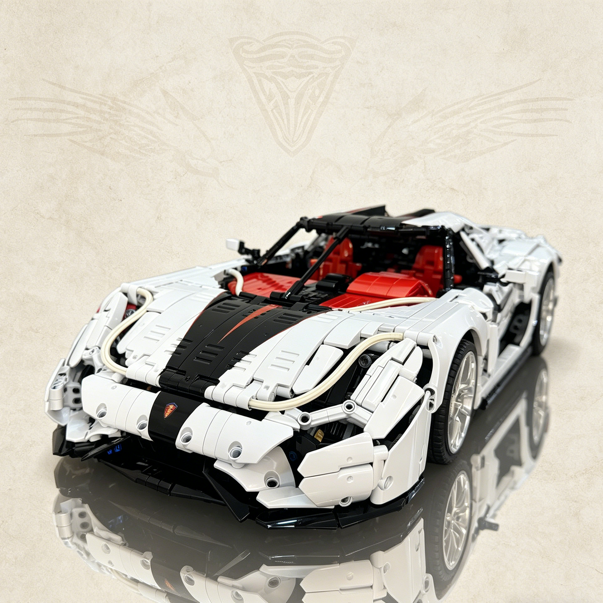 Koenigsegg Regera White Black Livery 3500PCS Finished Building Blocks