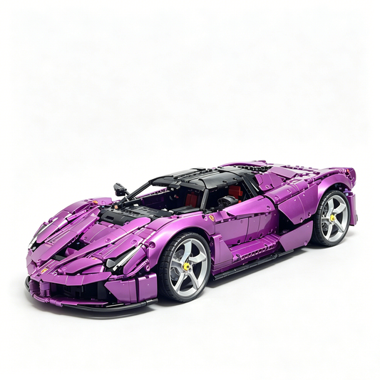 Ferrari LaFerrari Electroplated Purple Custom Color Edition 1:8 Finished Building Block Car 3840PCS