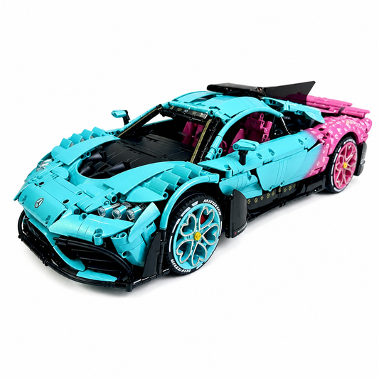 Mercedes AMG One Tiffany Blue Pink Gradient Edition 3295PCS 1:8 Scale Hypercar Finished Building Block