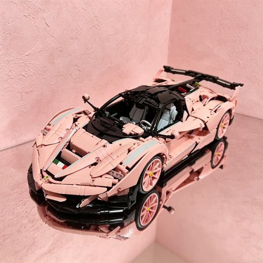 Ferrari FXX-K Evo Cherry Blossom Pink Livery 3380PCS 1:8 Scale Supercar Finished Building Blocks