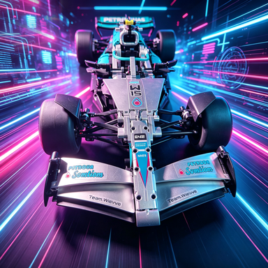 Mercedes-AMG Petronas F1 W15 2024 Hamilton & Russell 1:8 Finished Building Block Car 1790+PCS