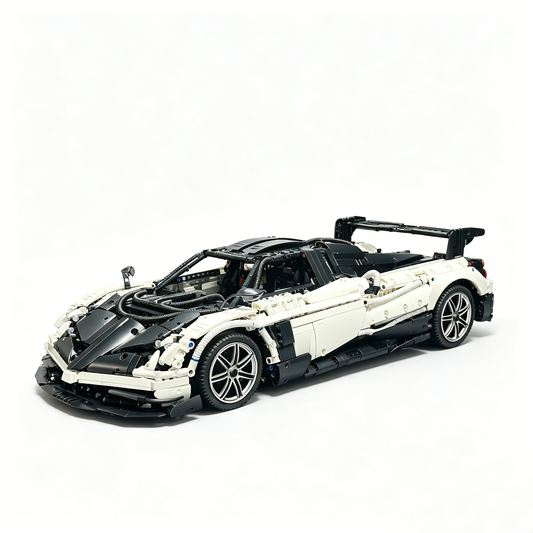 Pagani Huayra BC White-Black Contrasting Livery 1:8 Finished Building Block Car 3280PCS