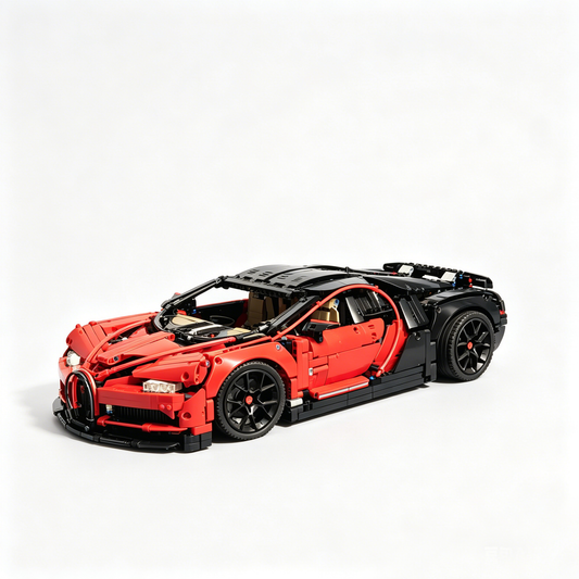 Bugatti Chiron Red-Black Custom Color Edition 1:8 Finished Building Block Car 3599PCS