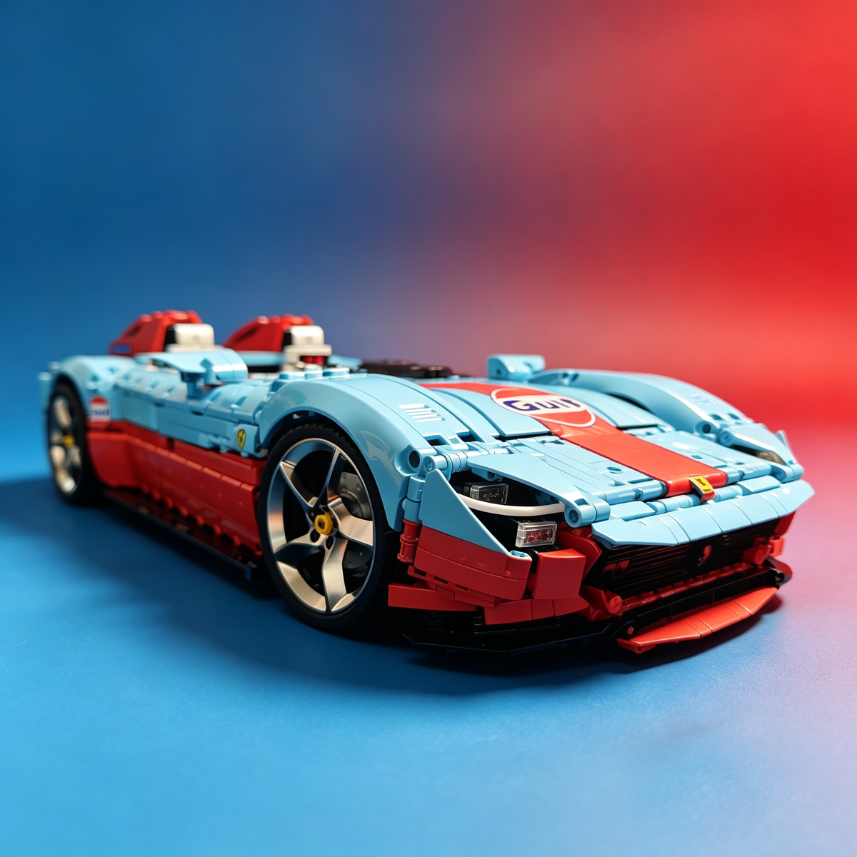 Ferrari Monza SP2 Classic Gulf Livery 1:8 Finished Building Block Car 3280PCS
