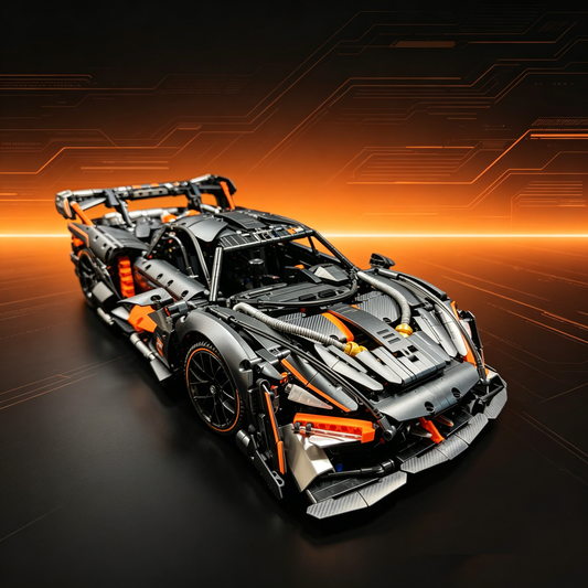 McLaren Senna Black-Orange “Black Warrior” Custom Edition 1:8 Finished Building Block Car 3290PCS