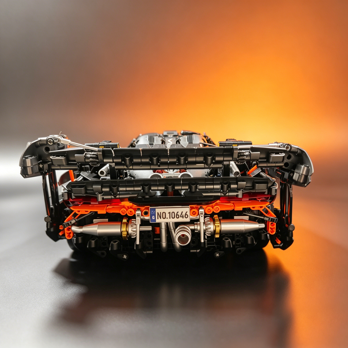 McLaren Senna Black-Orange “Black Warrior” Custom Edition 1:8 Finished Building Block Car 3290PCS