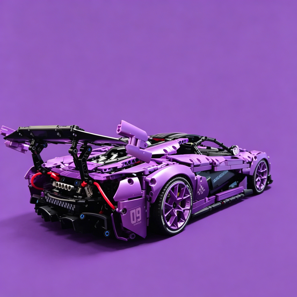 McLaren P1 Electroplated Purple Custom Edition 1:8 Finished Building Block Car 3893PCS