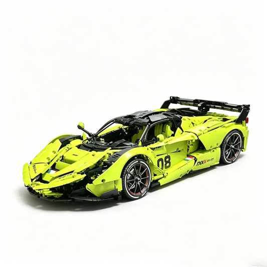 Ferrari FXX-K Evo Fluorescent Green Livery Edition 1:8 Finished Building Block Car 3380PCS