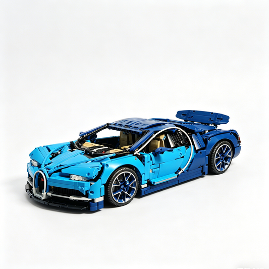 Bugatti Chiron Blue-Black Custom Color Edition 1:8 Finished Building Block Car 3599PCS