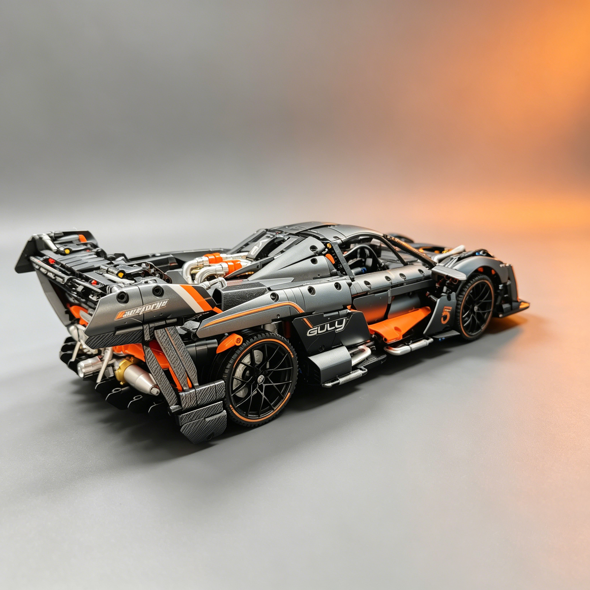 McLaren Senna Black-Orange “Black Warrior” Custom Edition 1:8 Finished Building Block Car 3290PCS
