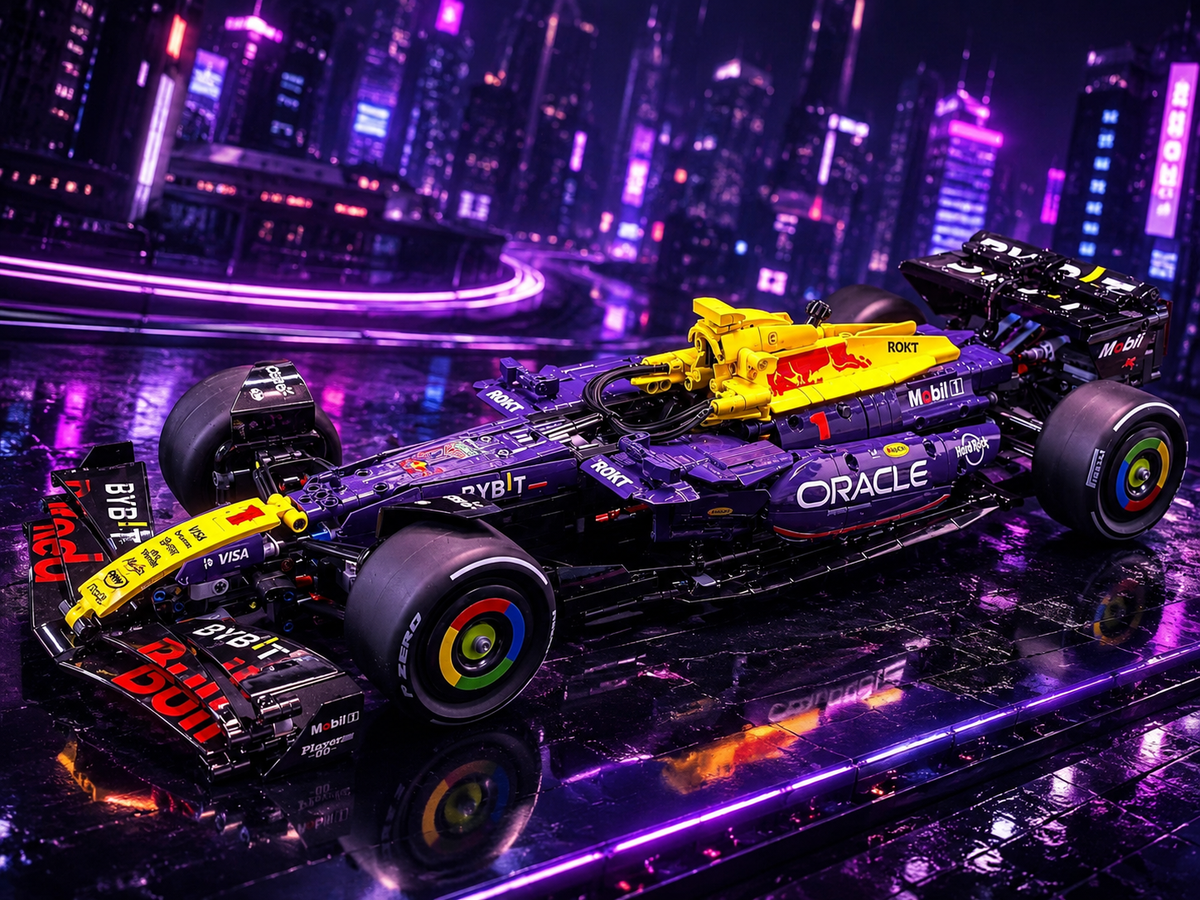 Red Bull Racing RB20 2024 Verstappen Purple Yellow Custom Livery 1:8 Finished Building Block F1 Car Approx. 1900 PCS