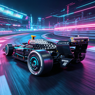 Mercedes-AMG Petronas F1 W12 2021 Hamilton & Bottas 1:8 Finished Building Block Car 1912PCS