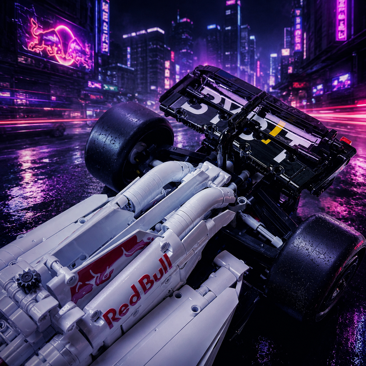 Red Bull Racing RB20 2024 Verstappen White Custom Livery 1:8 Finished Building Block F1 Car Approx. 1900 PCS