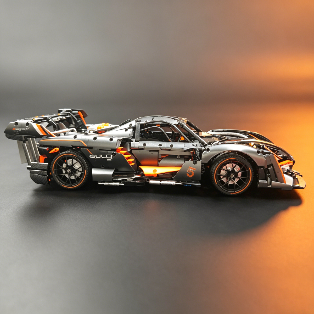 McLaren Senna Black-Orange “Black Warrior” Custom Edition 1:8 Finished Building Block Car 3290PCS