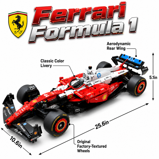 Ferrari F1 SF-25 2025 Hamilton 1:8 Finished Building Block F1 Car Approx. 1900 PCS