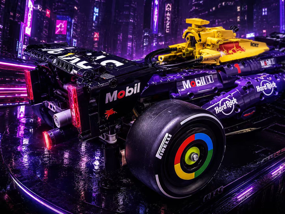 Red Bull Racing RB20 2024 Verstappen Purple Yellow Custom Livery 1:8 Finished Building Block F1 Car Approx. 1900 PCS