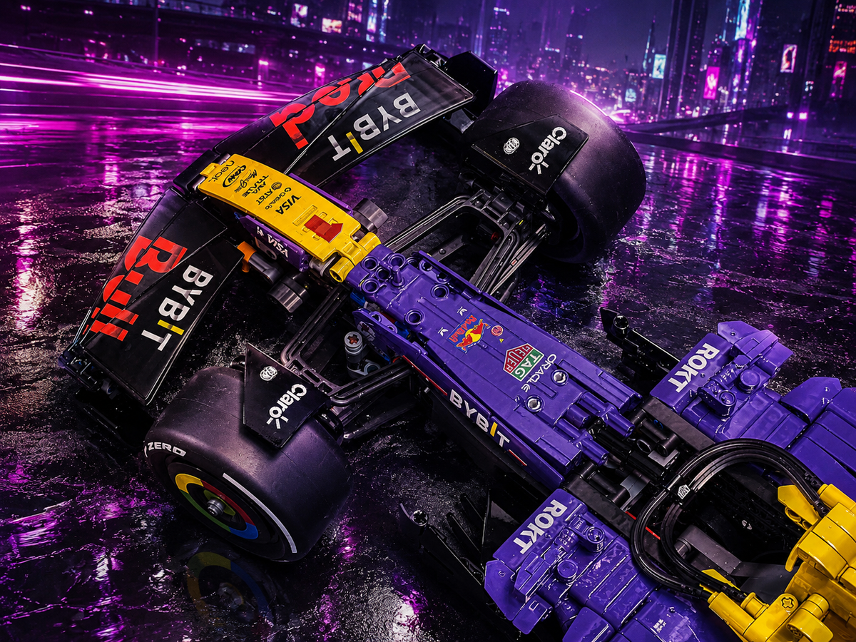 Red Bull Racing RB20 2024 Verstappen Purple Yellow Custom Livery 1:8 Finished Building Block F1 Car Approx. 1900 PCS