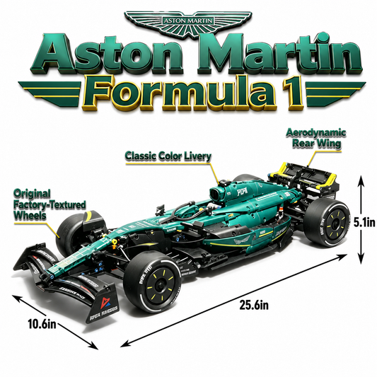 Aston Martin Aramco F1 AMR24 2024 Alonso & Stroll 1:8 Finished Building Block Car 1912+PCS