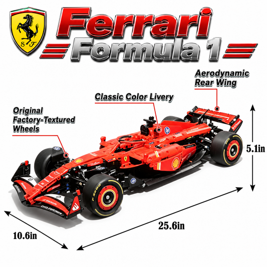 Ferrari F1 SF-24 2024 Leclerc & Sainz 1:8 Finished Building Block Car 1361PCS
