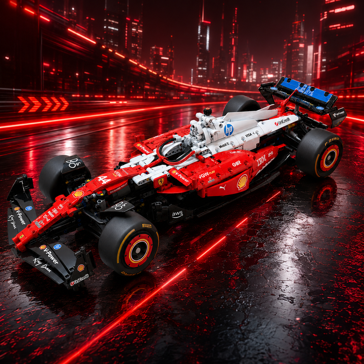 Ferrari F1 SF-25 2025 Hamilton 1:8 Finished Building Block F1 Car Approx. 1900 PCS