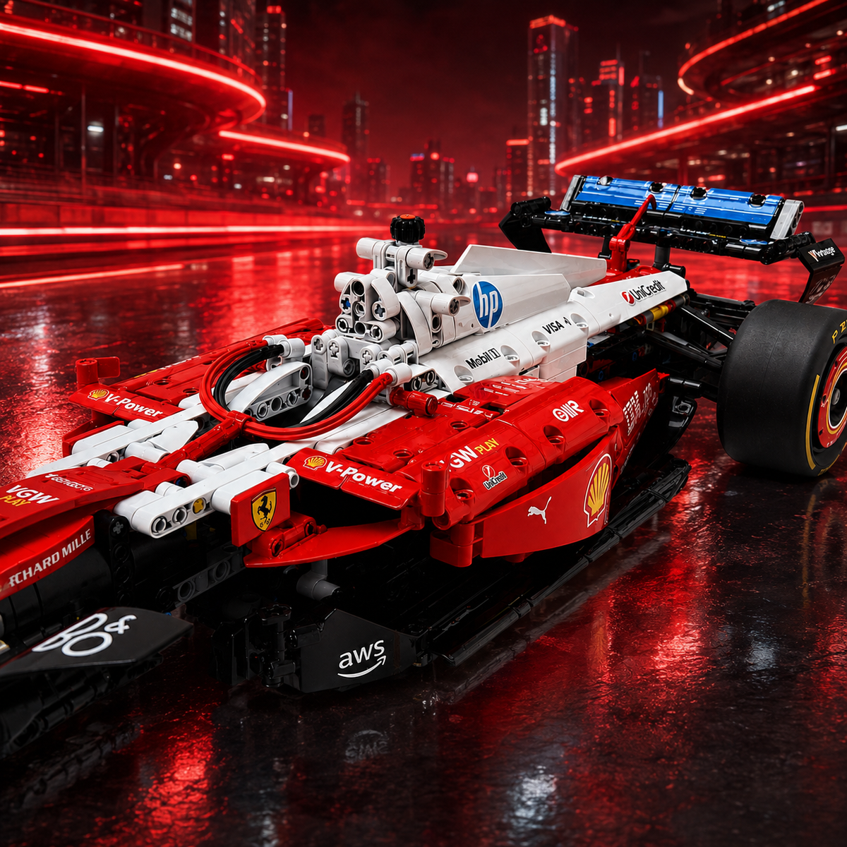 Ferrari F1 SF-25 2025 Hamilton 1:8 Finished Building Block F1 Car Approx. 1900 PCS