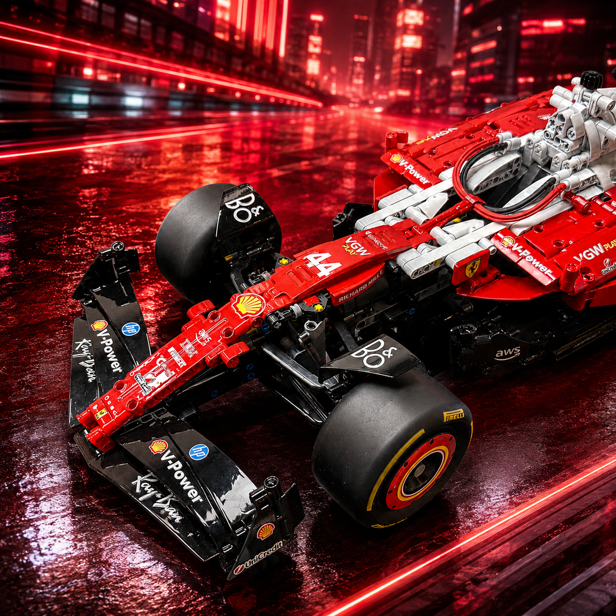 Ferrari F1 SF-25 2025 Hamilton 1:8 Finished Building Block F1 Car Approx. 1900 PCS