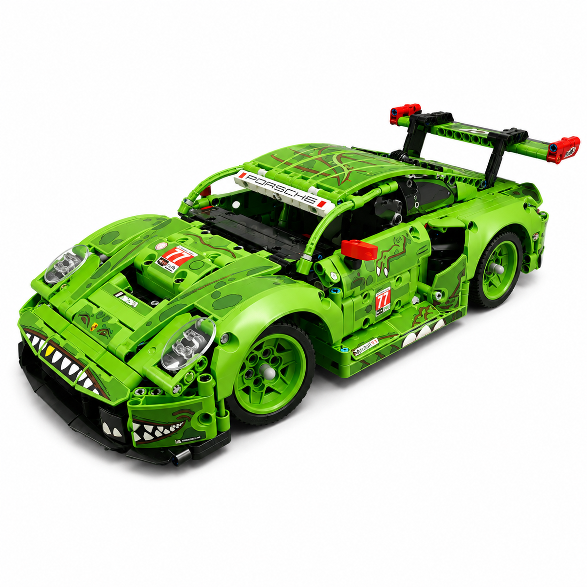 Porsche 911 RSR Dinosaur Livery 1:8 Scale Technical Building Blocks Sports Car Model