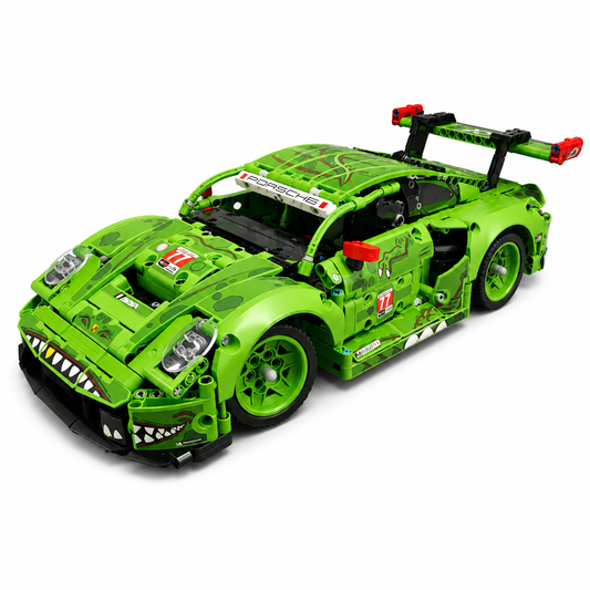Porsche 911 RSR Dinosaur Livery 1:8 Scale Technical Building Blocks Sports Car Model