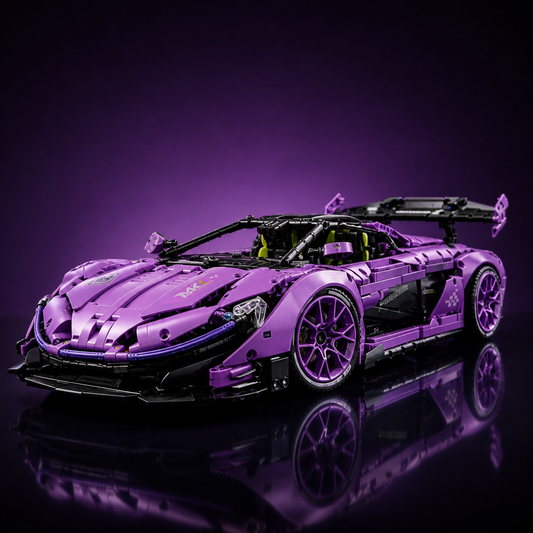 McLaren P1 Electroplated Purple Custom Edition 1:8 Finished Building Block Car 3893PCS