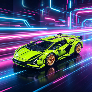Lamborghini Sián FKP 37 1:8 Finished Building Block Car 3696PCS